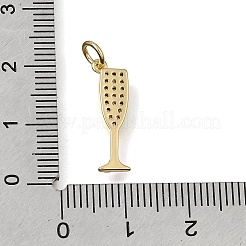 Brass Micro Pave Clear Cubic Zirconia Pendants&nbsp;CU-CBAEEA8-15G