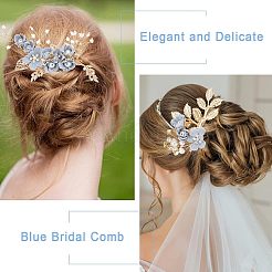 Bridal Alloy Rhinestone Hair Combs & Hair Forks Set&nbsp;PHAR-WH0015-06G