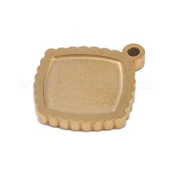 Ion Plating(IP) 304 Stainless Steel Pendant Cabochon Settings&nbsp;STAS-U019-49G