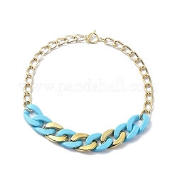 Acrylic & Aluminum Curb Chain Necklace&nbsp;NJEW-JN04554
