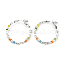 Brass Hoop Earrings&nbsp;EJEW-Q391-34P