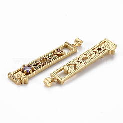 Brass Micro Pave Cubic Zirconia Pendants&nbsp;ZIRC-Q200-032-NF