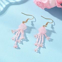Glass Seed & Glass Beaded Dangle Earrings&nbsp;EJEW-MZ00687