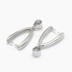 Anti-Tarnish Rhodium Plated 925 Sterling Silver Pendant Bails&nbsp;STER-E061-58P