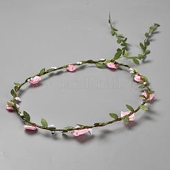 Polyester Artificial Rose Garland Headbands Hair Vine&nbsp;AJEW-WH20019-03D