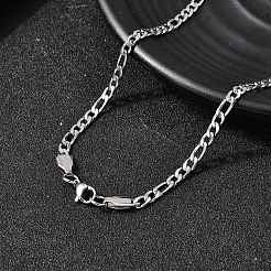 3.8MM 304 Stainless Steel Figaro Chain Necklaces for Women&nbsp;NJEW-B134-02B-P