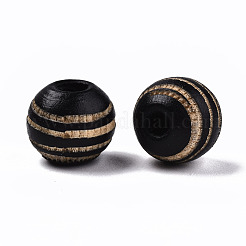 Painted Natural Wood Beads&nbsp;X-WOOD-T021-54A-M