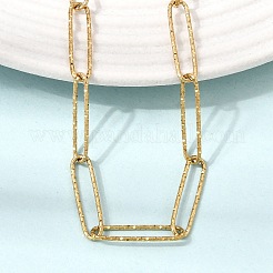 5MM 304 Stainless Steel Textured Paperclip Chain Necklaces for Women Men&nbsp;SA-CBA37BC-20G