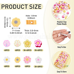 200Pcs 5 Colors Handmade Polymer Clay Bead&nbsp;CLAY-TA0002-14