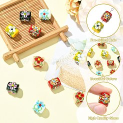 10Pcs 5 Colors Painted Glass Beads&nbsp;GLAA-CJ0002-88