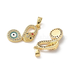 Brass Micro Pave Cubic Zirconia Pendants&nbsp;KK-I371-08G