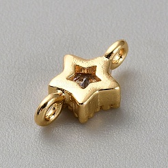 Light Gold Plated Brass Pave Cubic Zirconia Connector Charms&nbsp;KK-CJC0001-43KCG-05