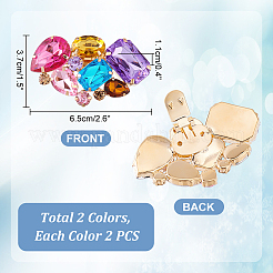 4Pcs 2 Colors Alloy Glass Shoe Decoration&nbsp;FIND-PH0021-45
