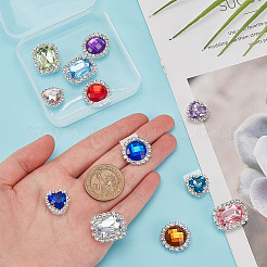 12Pcs 12 Styles Alloy Glass Shoe Decorations&nbsp;AJEW-FG0004-42