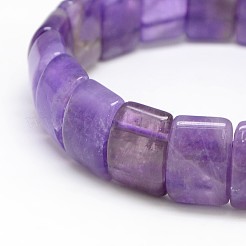Classic Elastic Natural Gemstone Rectangle Beaded Stretch Bracelets&nbsp;BJEW-L333-12