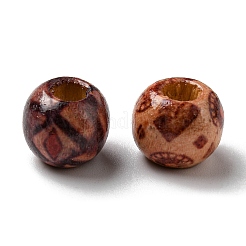 100Pcs Printed Wooden Dyed Beads&nbsp;WOOD-P019-01A