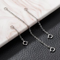 Anti-Tarnish 3Pcs 3 Style Rhodium Plated 925 Sterling Silver Chain Extender&nbsp;FIND-SZ0001-74P