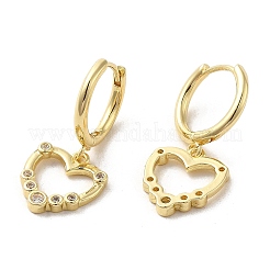 Rack Plating Brass Micro Pave Cubic Zirconia Dangle Hoop Earrings&nbsp;EJEW-A031-12G
