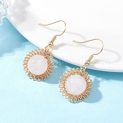 Gemstone Flower Dangle Earrings&nbsp;EJEW-JE06720