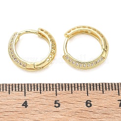 Brass Micro Pave Cubic Zirconia Hoop Earrings&nbsp;KK-CBA30C7-28G