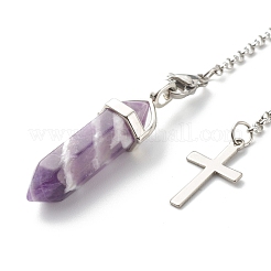 Natural Mixed Gemstone Pointed Dowsing Pendulums&nbsp;PALLOY-JF00765