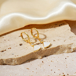 Elegant Shiny Fan-shaped Brass Hoop Earrings&nbsp;ZO2833