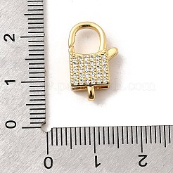 Brass Micro Pave Clear Cubic Zirconia Lobster Claw Clasps&nbsp;KK-A266-24C-G