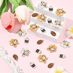 40Pcs 4 Styles Golden Plated Alloy Enamel Pendants&nbsp;ENAM-YW0008-40