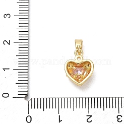 Brass Micro Pave PeachPuff Cubic Zirconia Pendants&nbsp;CU-CBA5CBE-04G