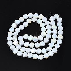 Electroplate Opaque Solid Color Glass Beads Strands&nbsp;EGLA-N002-27-A07