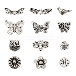 48Pcs 12 Style Tibetan Style Alloy Beads&nbsp;TIBEB-LS0001-01