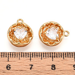 Brass Micro Pave Cubic Zirconia Charms&nbsp;KK-N262-114A-G
