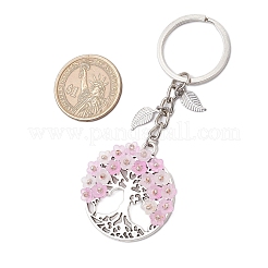 Flat Round with Tree of Life Alloy Keychains&nbsp;KEYC-MZ00039-03