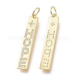Brass Micro Pave Clear Cubic Zirconia Pendants&nbsp;ZIRC-I048-13G