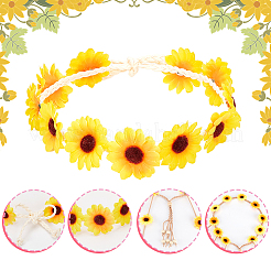 2Pcs 2 Styles Cloth Flower Hippie Headband Floral Crown&nbsp;OHAR-CP0001-18B