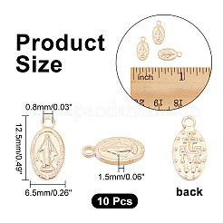 304 Stainless Steel Miraculous Medal Charms&nbsp;STAS-UN0006-07G