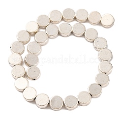 Flat Round Tibetan Style Alloy Bead Strands&nbsp;TIBEB-O007-48-NR