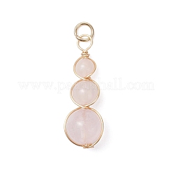 Natural Green Aventurine & Rose Quartz & Amethyst & White Jade & Carnelian & Quartz Round Beaded Pendants&nbsp;PALLOY-JF04700
