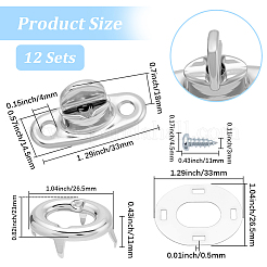 12 Sets Iron Purse Twist Locks&nbsp;DIY-CP0013-76