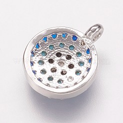 Brass Cubic Zirconia Charms&nbsp;KK-P134-22P