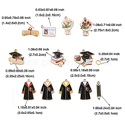 24Pcs 12 Styles Graduation Season Alloy Enamel Pendants&nbsp;ENAM-FP0001-79