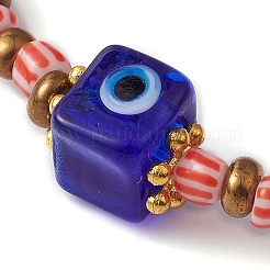 Evil Eye Lampwork & Glass Seed Beaded Stretch Bracelet&nbsp;BJEW-JB09528