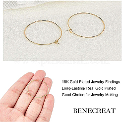 Long-Lasting Plated Brass Hoop Earrings Findings&nbsp;KK-BC0005-10G-NF