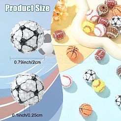 12Pcs 6 Styles Sport Theme Opaque Acrylic Resin Beads&nbsp;MACR-YW0004-78