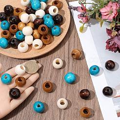 80Pcs 4 Colors Natural Wood Beads&nbsp;WOOD-PA0001-24
