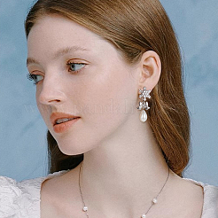 2 Pairs 2 Colors Brass Micro Pave 3A Clear Cubic Zirconia Clip-on Earrings&nbsp;EJEW-BBC0001-59