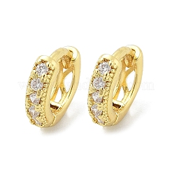 Brass Micro Pave Clear Cubic Zirconia Hoop Earrings&nbsp;EJEW-D311-077G