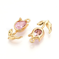 Brass Micro Pave Cubic Zirconia Pendants&nbsp;KK-N262-115C-G