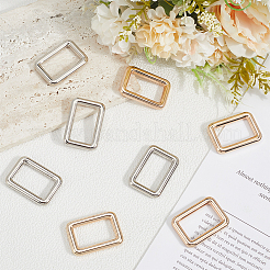 8Pcs 2 Colors Zinc Alloy Rectangle Buckle Ring&nbsp;PURS-SP0001-04