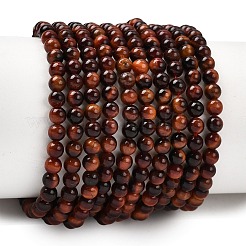 Dyed & Heated Natural Red Tiger Eye Bead Strands&nbsp;G-K146-50-3mm-01